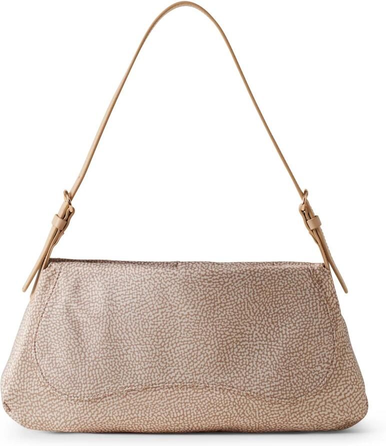 Borbonese Gedrukte Stoffen Schoudertas Capri Beige Dames - Foto 2