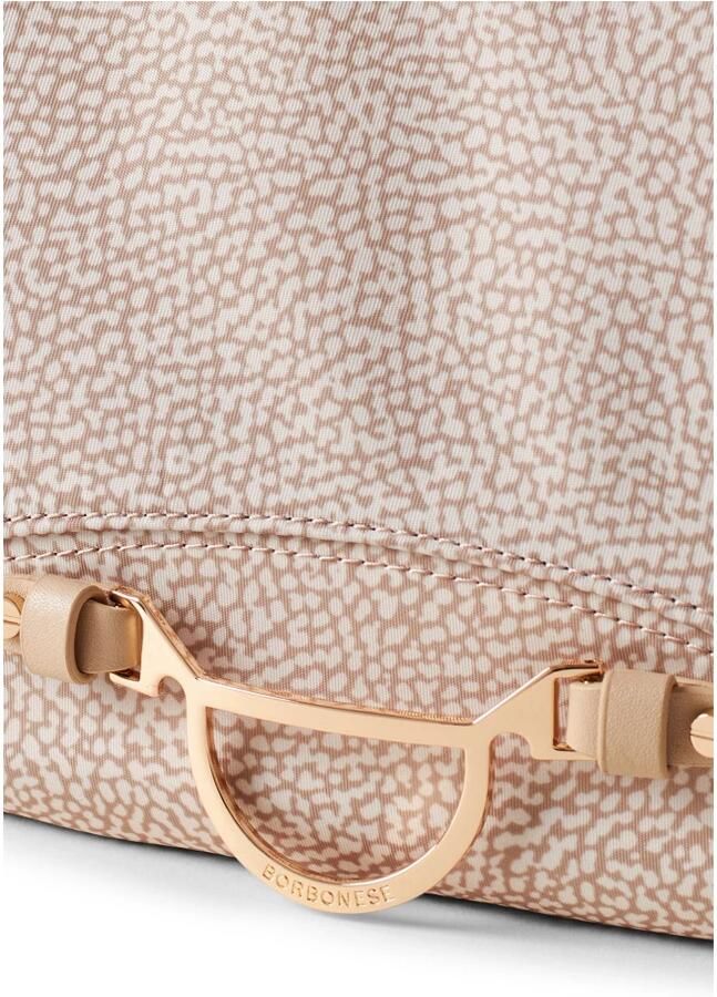 Borbonese Gedrukte Stoffen Schoudertas Capri Beige Dames - Foto 4