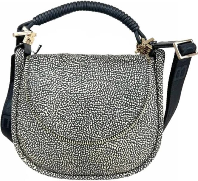 Borbonese Nylon Leren Handtas met Riem Black Dames