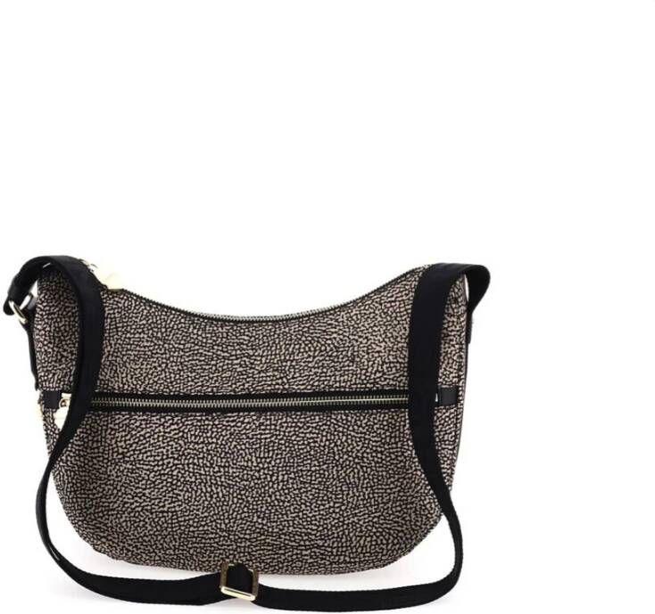 Borbonese Kleine Luna Tas met Natuur Zwart Print Black Dames