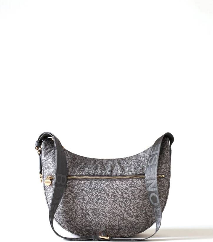Borbonese Medium Luna Tas Eco Line Hobo Tas Grijs Dames
