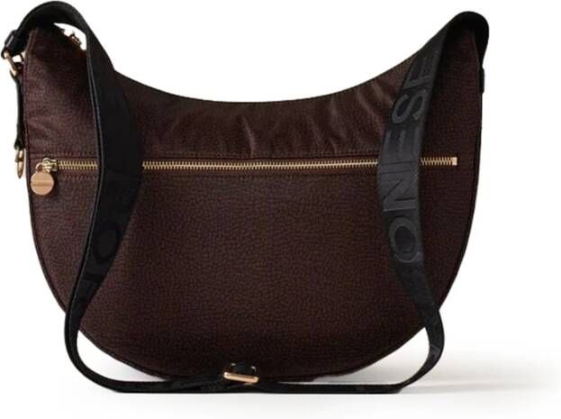 Borbonese Medium Luna Tas Eco Line Hobo Tas Brown Dames