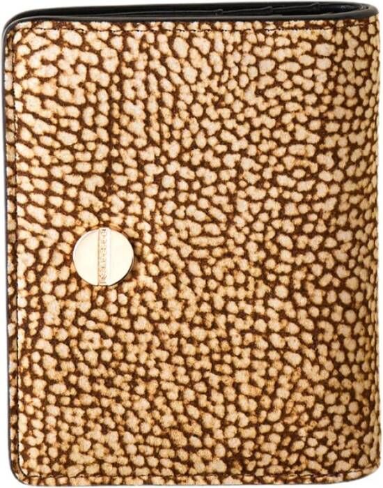 Borbonese Compacte Bifold Portemonnee met OP Suede Yellow Dames