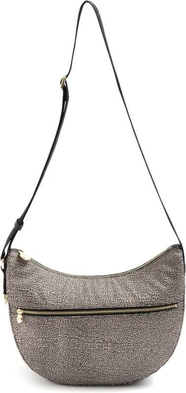 Borbonese Luna Bag Middle Stijlvolle schoudertas voor de moderne vrouw Beige Dames
