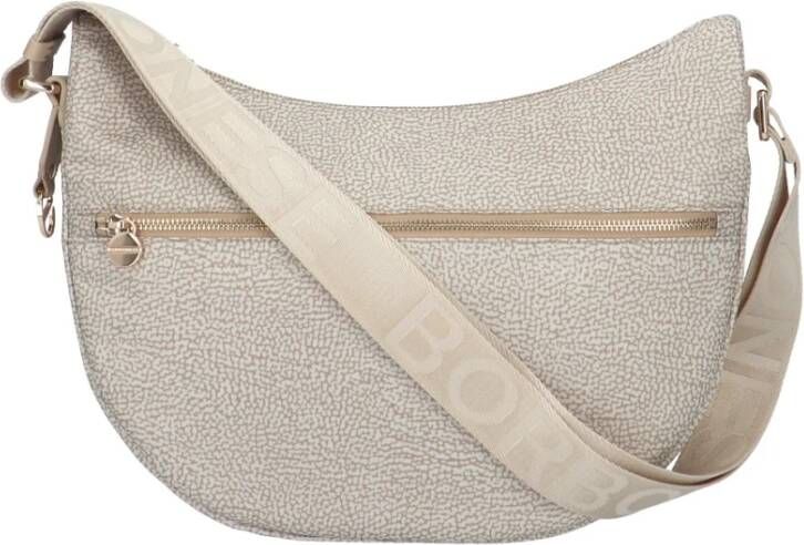 Borbonese Luna Bag Middle Stijlvolle schoudertas voor de moderne vrouw Beige Dames