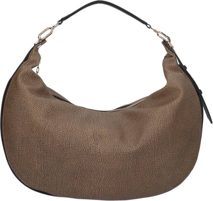 Borbonese Zee-geïnspireerde Oyster Graffiti Hobo Tas Brown Dames