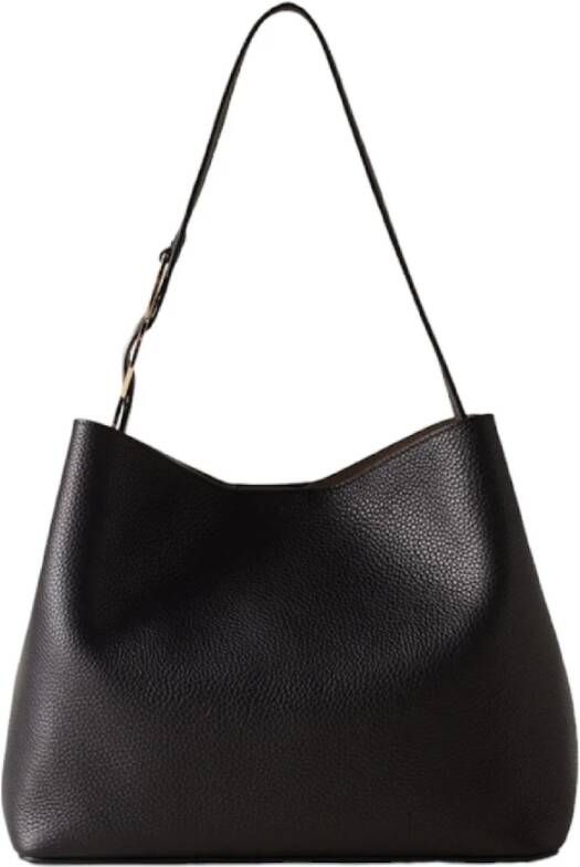 Borbonese Kleine Leren Schoudertas 011 Zwart Black Dames