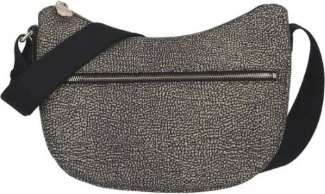 Borbonese Kleine Luna Tas met Natuur Zwart Print Black Dames