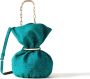 Borbonese Trésor Bucket Bag Small OP Suede Crossbody Blauw Dames - Thumbnail 1