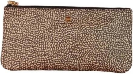 Borbonese Elegante Platte Clutch Tasvoor Documenten Beige Dames