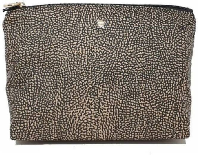 Borbonese Middelgrote Zwarte Nylon OP Natuurlijke Riciclato Pouch Black Dames