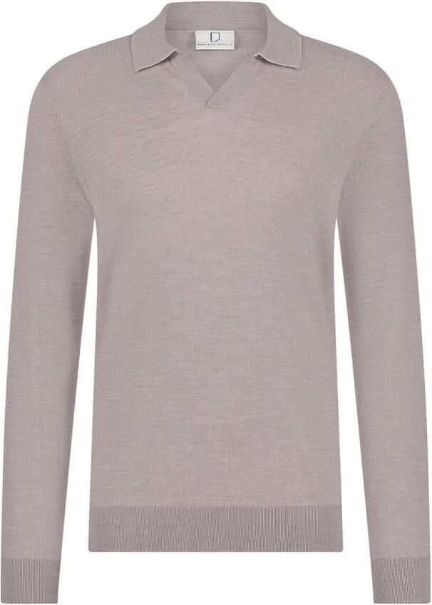 Born With Appetite Gebreide Merino Polo Lange Mouw Beige Heren