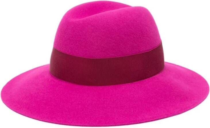 Borsalino Paarse Claudette vilten hoed met brede rand Purple Dames