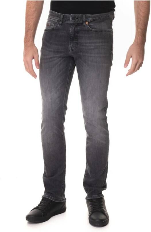 Boss Slim-Fit Stone Washed Denim Jeans Gray Heren