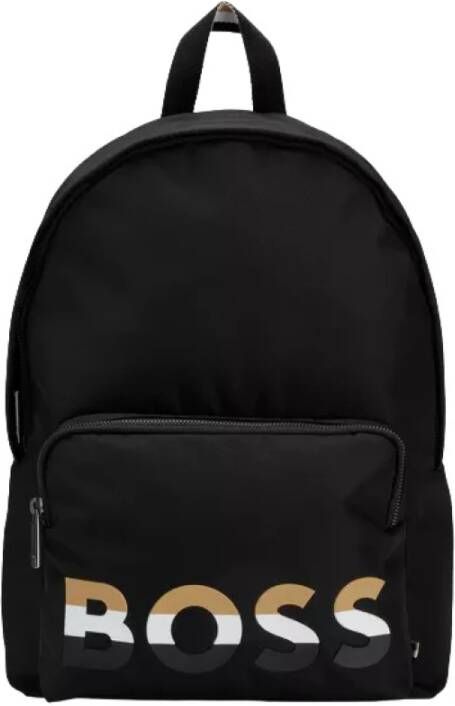 Boss Rugzak van Technische Stof met Logo Print Black Heren
