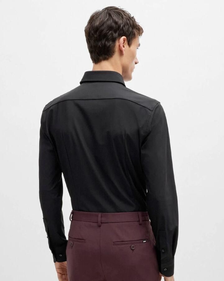 Boss Slim fit zakelijk overhemd van fijn twill met stretch - Foto 6