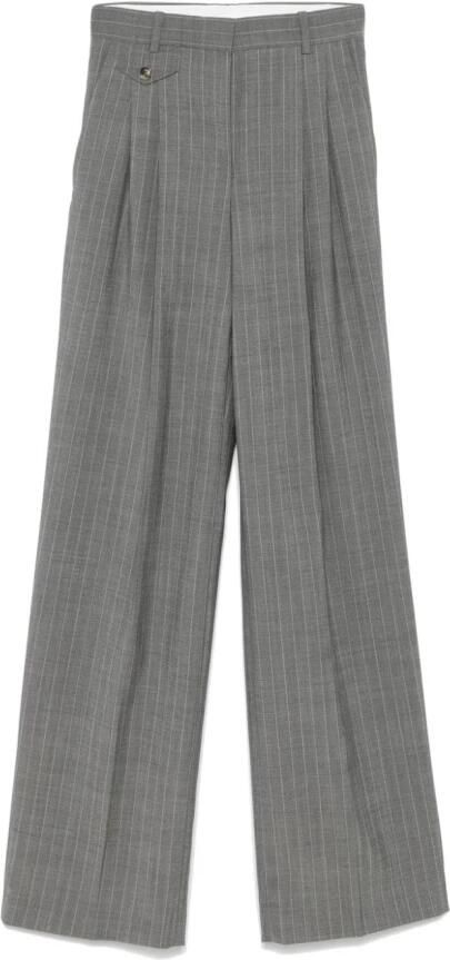 Boss Wide leg stoffen broek met bandplooien model 'Tetiama'