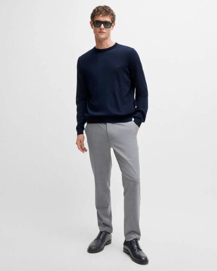 Hugo Boss Heren V-Hals Trui van Zuivere Wol in Blauw Blue Heren - Foto 8