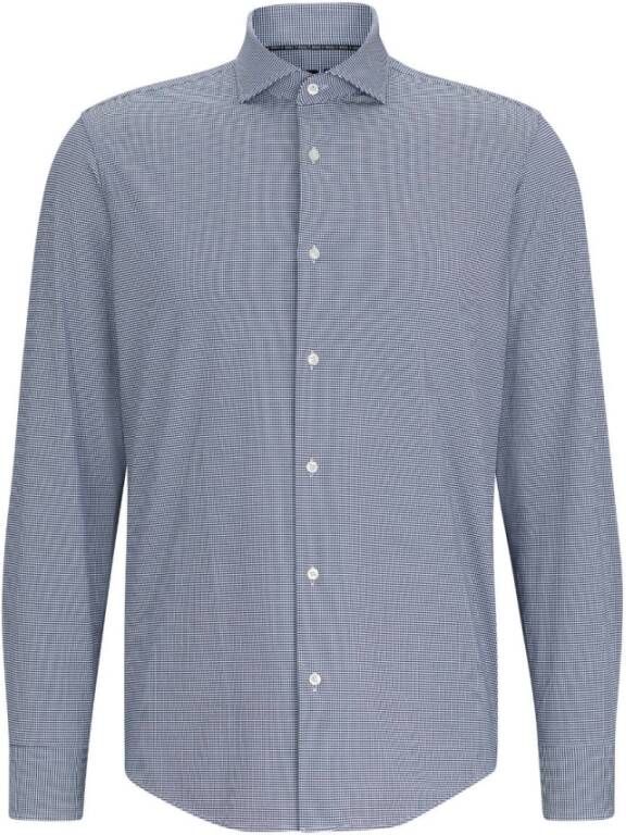 Boss Black Zwart Herenoverhemd Blauw Heren