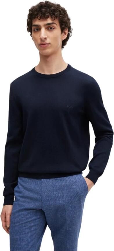 Hugo Boss Heren V-Hals Trui van Zuivere Wol in Blauw Blue Heren - Foto 20