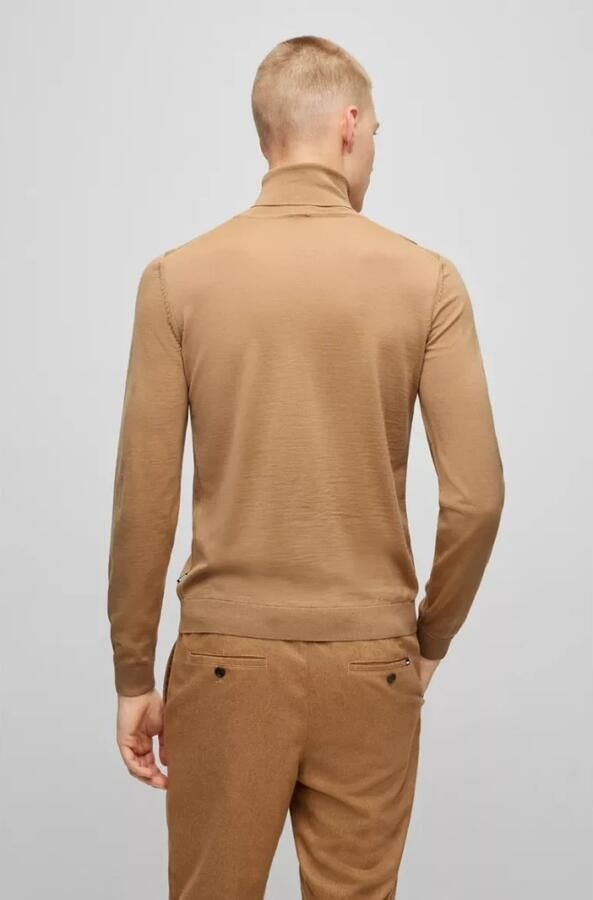 Hugo Boss Medium Beige Coltrui Gebreide Trui Brown Heren - Foto 4