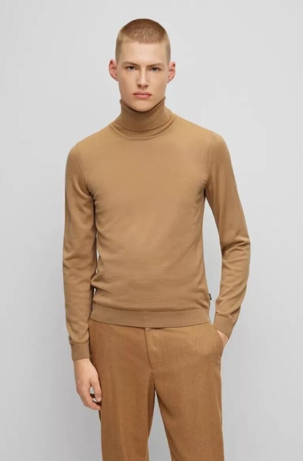 Hugo Boss Medium Beige Coltrui Gebreide Trui Brown Heren - Foto 5