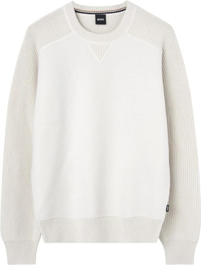 Hugo Boss Geribbelde crew-neck sweater in katoenmix Beige Heren - Foto 2