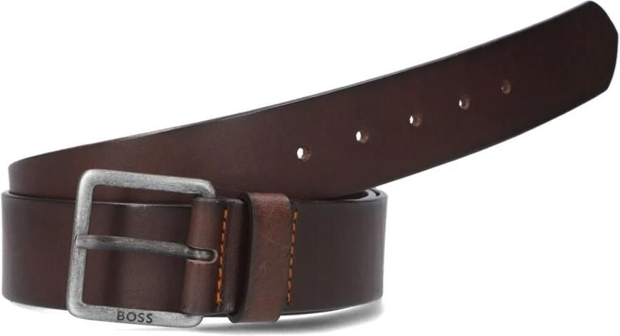 Boss Leren riem Jeeko_Sz40 met logo-tekst op de sluiting