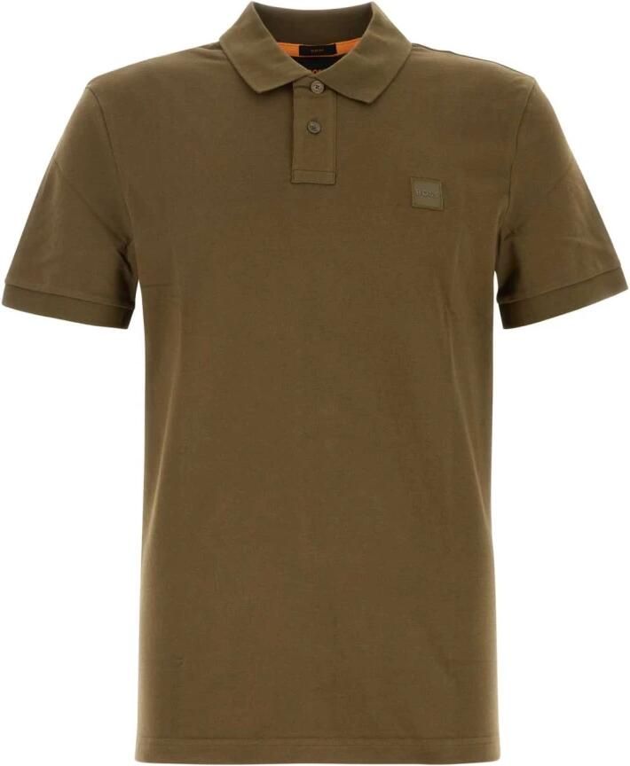 Hugo Boss Geborduurd Poloshirt met Twee-Knoopsluiting Green Heren