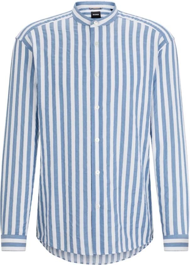 Hugo Boss Gestreept katoenen overhemd met zijsplitten Multicolor Heren - Foto 2
