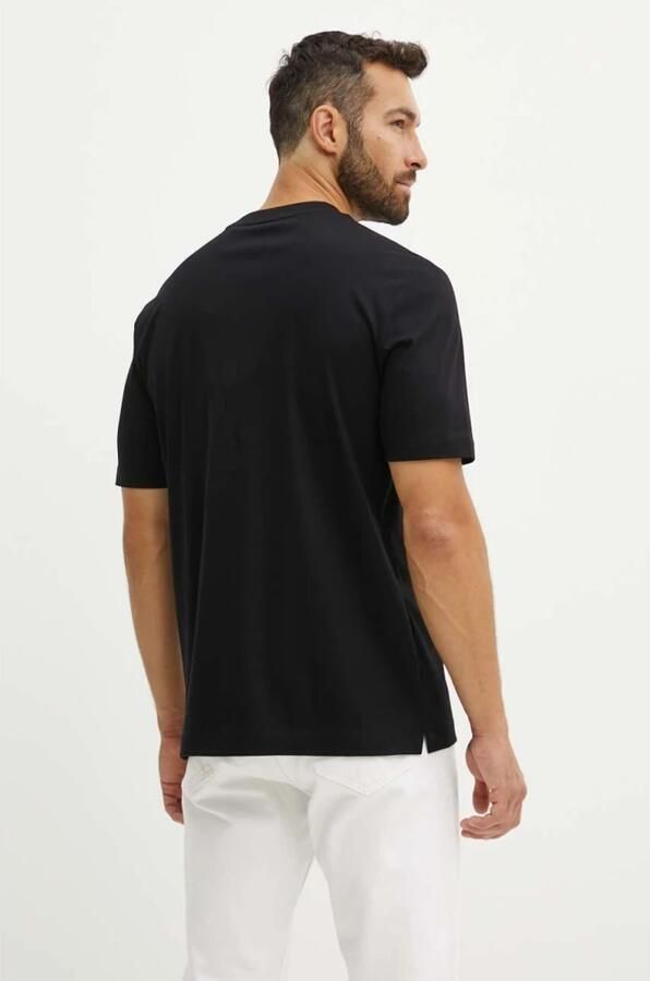 Hugo Boss Katoenen T-shirt met Front Logo Patch Black Heren - Foto 11
