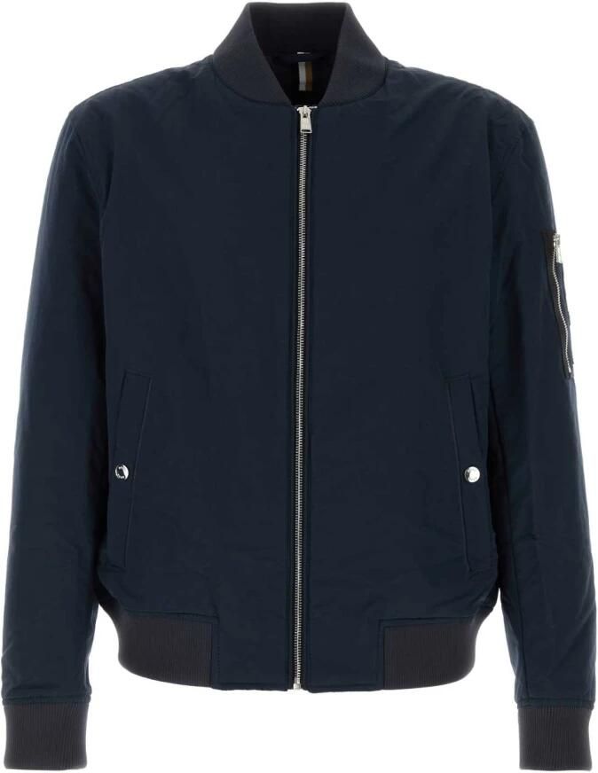 Boss Navy Blue Bomber Jacket Blue Heren
