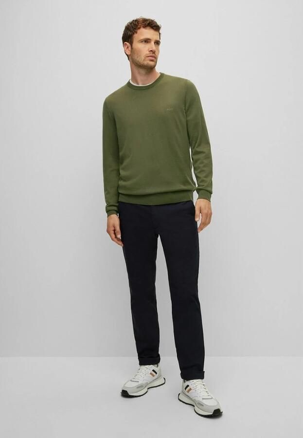 Boss Gebreide pullover van scheerwol met labelstitching model 'Botto' - Foto 10