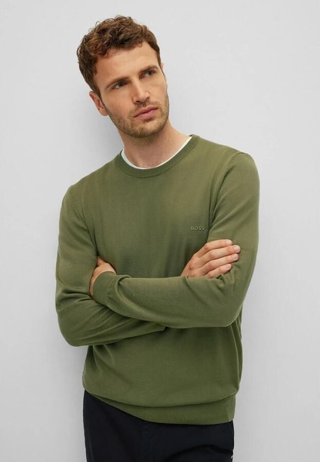 Boss Gebreide pullover van scheerwol met labelstitching model 'Botto' - Foto 11