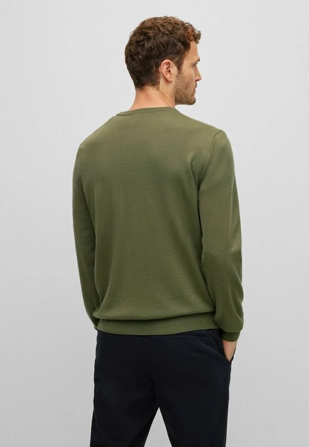Boss Gebreide pullover van scheerwol met labelstitching model 'Botto' - Foto 12