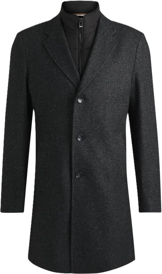 Boss Slanke Zwarte Jas met Uitneembare Voering Black Heren - Foto 6