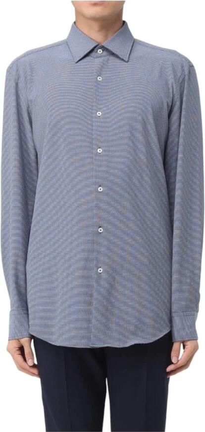 Boss Stijlvol shirt van stretchmateriaal Blue Heren
