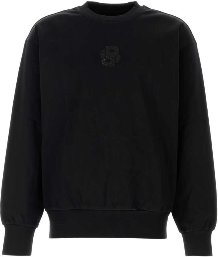 Boss Stijlvol Zwart Katoenen Sweatshirt Black Heren