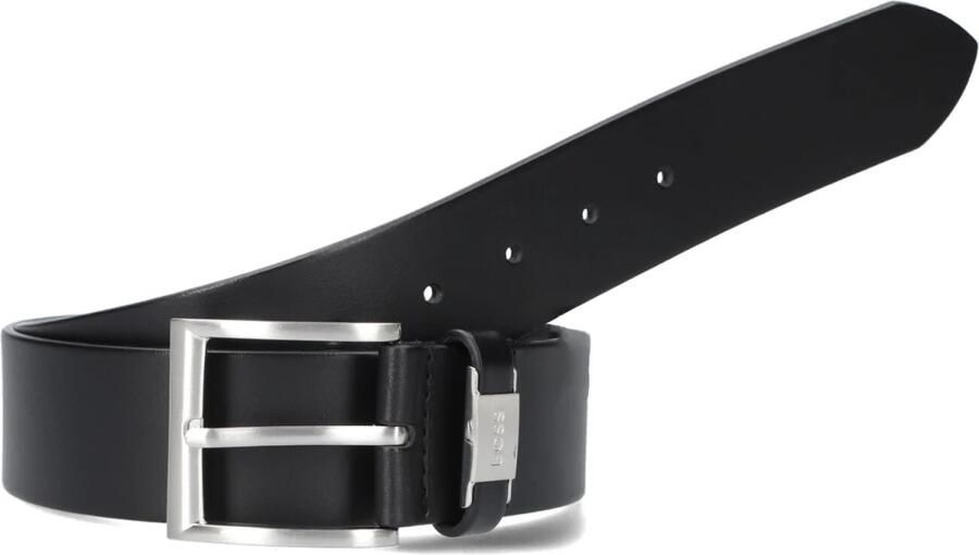 Boss Leren riem Connio zilverkleurige sluiting & logo-tekst op de lus