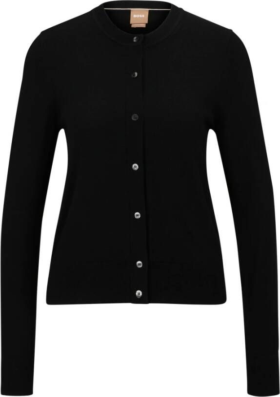 Boss Comfortabele en stijlvolle wollen vest Black Dames