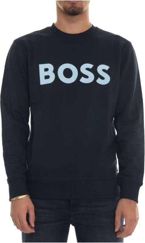 Boss Crewneck sweatshirt Blauw Heren