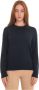 Boss Geribbelde Ronde-Hals Pullover Blauw Dames - Thumbnail 1