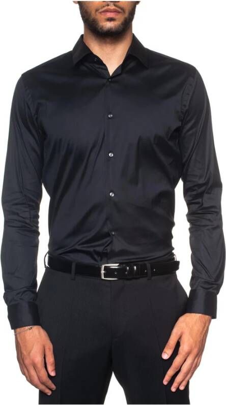 Boss Moderne Stretch Overhemd Black Heren