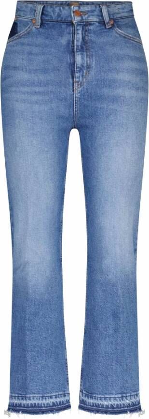 Boss Hoge Taille Cropped Jeans Blauw Dames