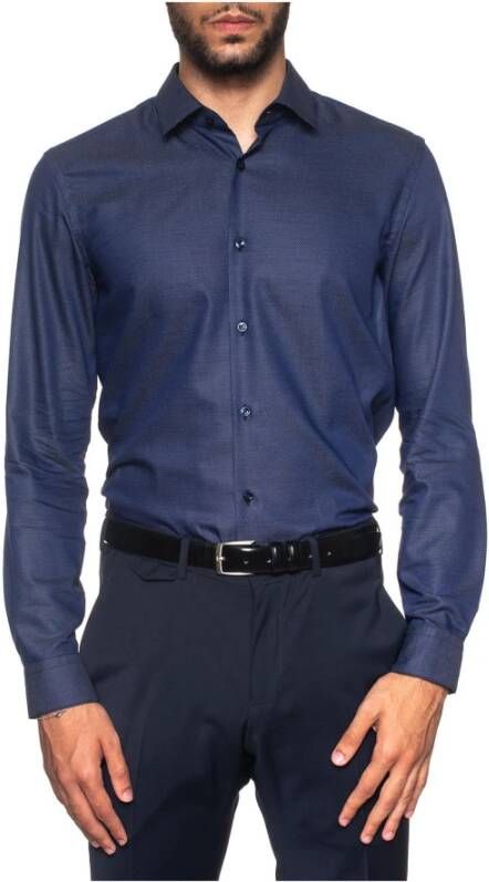 Boss Isko casual shirt Blauw Heren