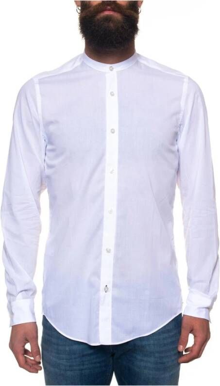 Boss Lamberto -shirt met goeroe -kraag Wit Heren