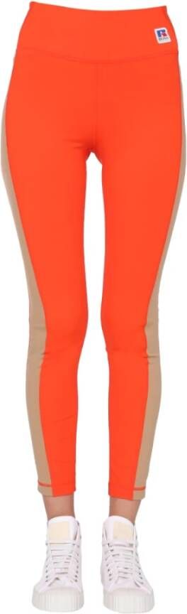 Boss Leggings With X Russell Athletic Logo Patch Rood Dames