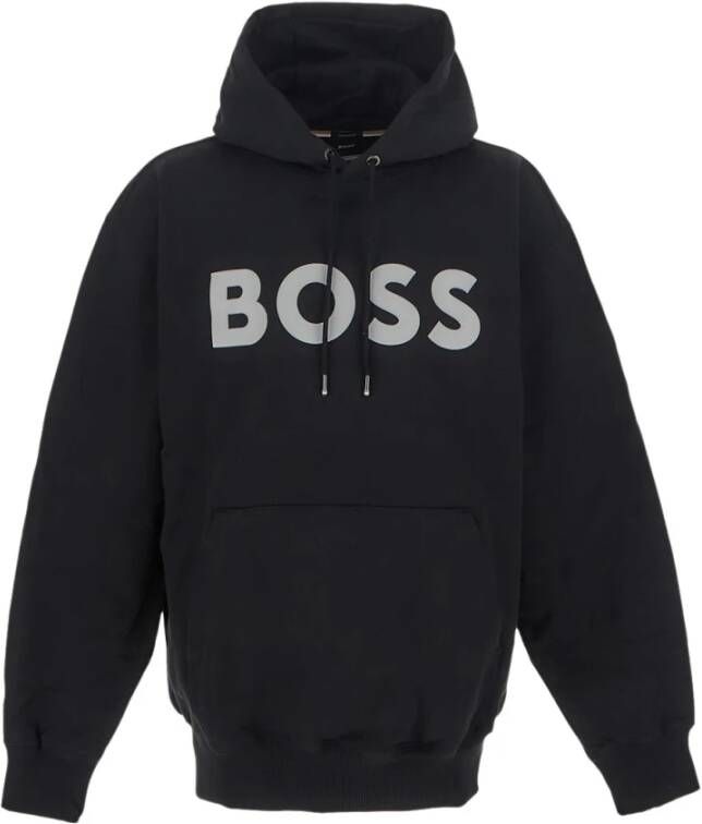 Boss Logo Hooded Sweatshirt Zwart Heren