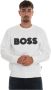 Boss Maxi Logo Crewneck Sweatshirt White Heren - Thumbnail 1