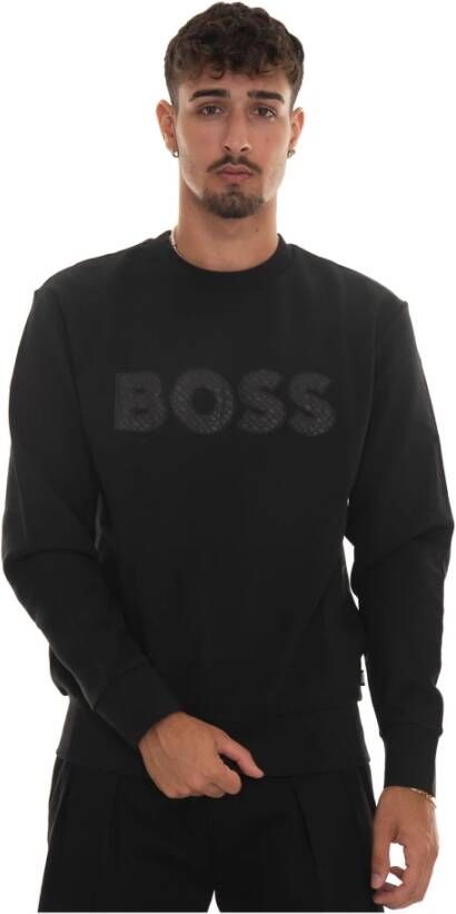 Boss Maxi Logo Crewneck Sweatshirt Zwart Heren
